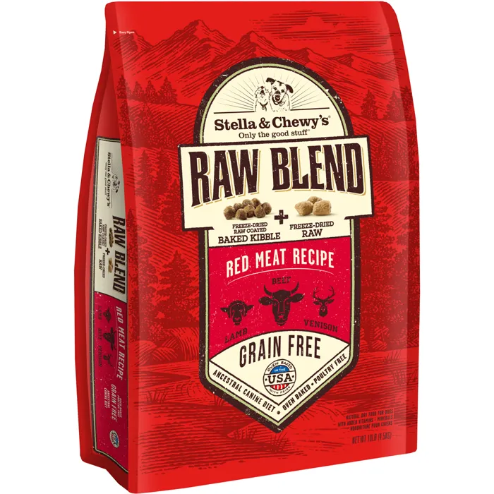 Stella Raw Blend Dog Kibble Lamb Bf Vensn Red Meat 10 Lb