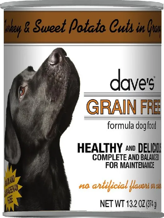 Dave's Pet Food Grain-free Trky & Swt Pot Cuts Gravy Can Dog Food, 13-oz