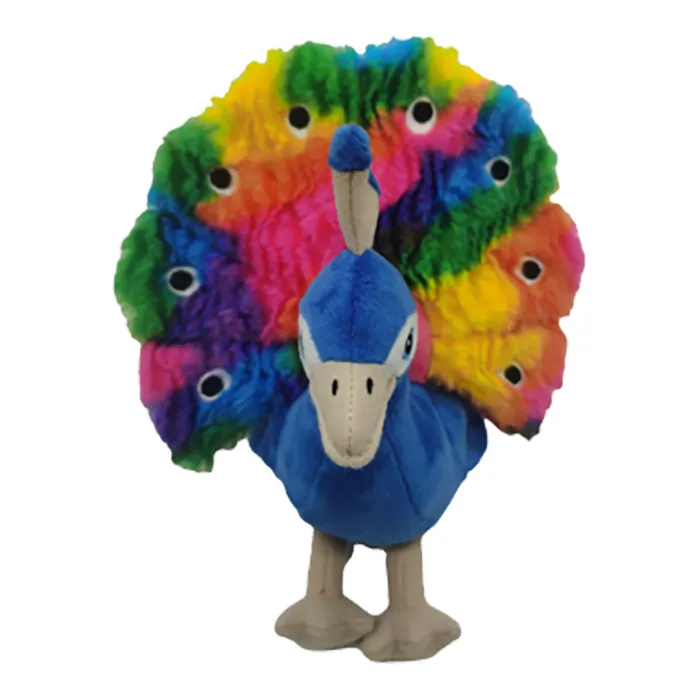 Tall Tails Dog Toys Plush Squeaker Peacock - 9"