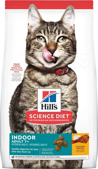 Adult 7+ Indoor Chicken Recipe Dry Cat Food 15.5-lb