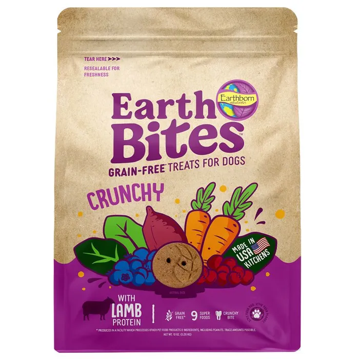 Earthborn Holistic Earthbars Lamb & Pumpkin Grain-free Crunchy Dog Treats 10-oz