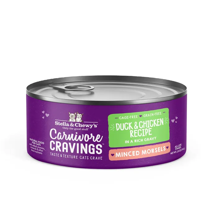 Stella & Chewy's Cat Morsels Grain Free Duck & Chicken Minced Can 2.8 Oz