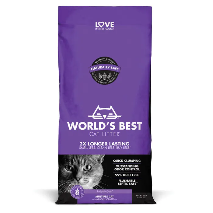 World's Best Cat Litter Lavender Scented Multiple Cat Clumping 28-lb