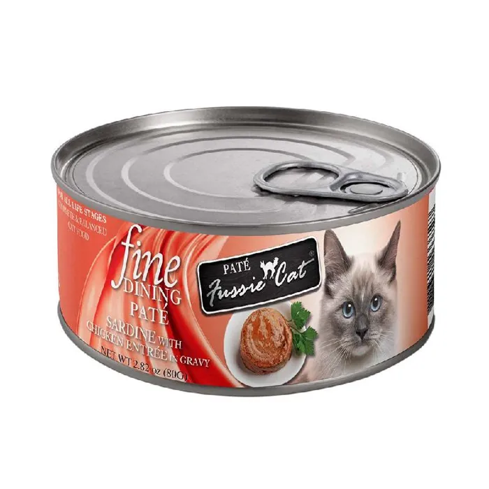 Fussie Cat Fine Dining Sardn Ckn Pate Can 2.82-oz