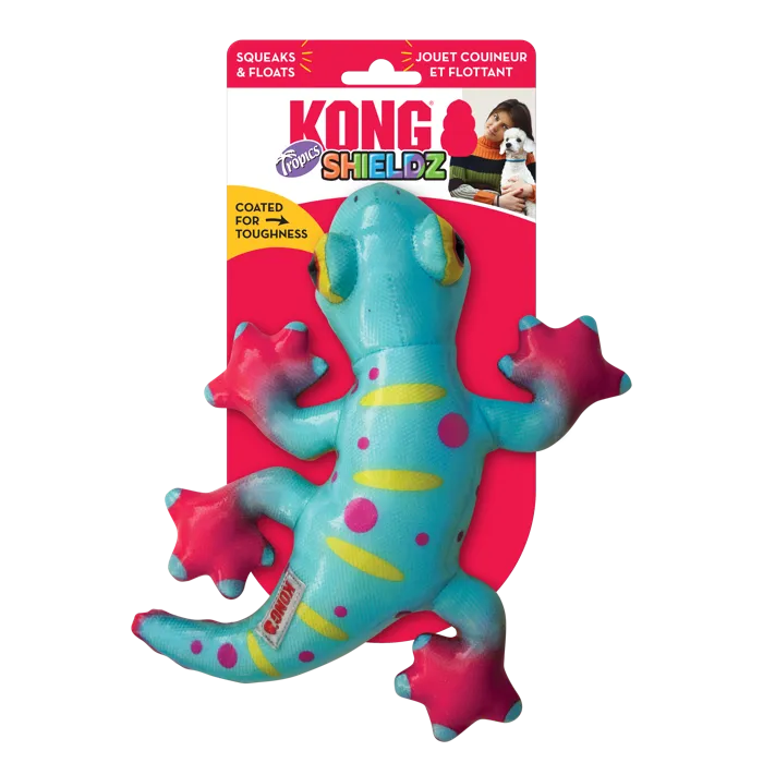 Kong Shieldz Tropics Dog Toy Gecko Green Medium