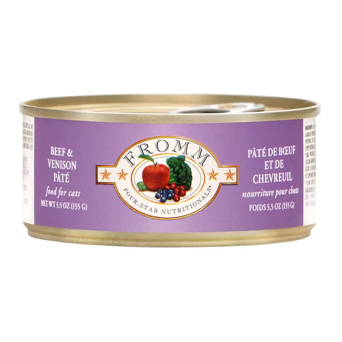 Fromm Four-star Nutritionals Beef & Venison Pate Canned Cat Food 5.5-oz