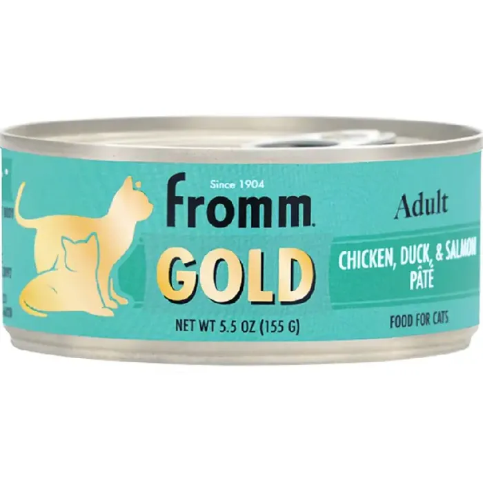 Fromm Gold Cat Can Pate Adult Chicken Duck Salmon 12/5.5 Oz