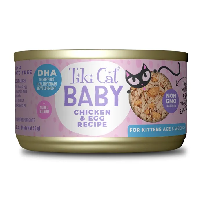 Tiki Cat Baby Cat Gf Can Chicken Salmon 2.4oz