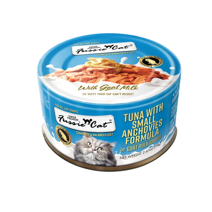 Fussie Cat Premium Tuna W/small Anchovies In Goats Milk 2.47-oz