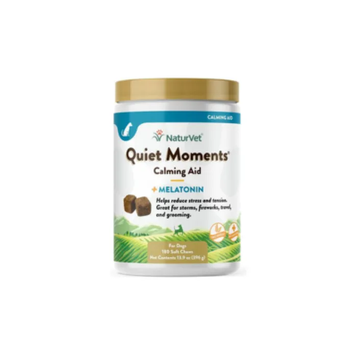 Naturvet Quiet Moments Calming Aid Plus Melatonin Soft Chews Dog Supplement, 180-count