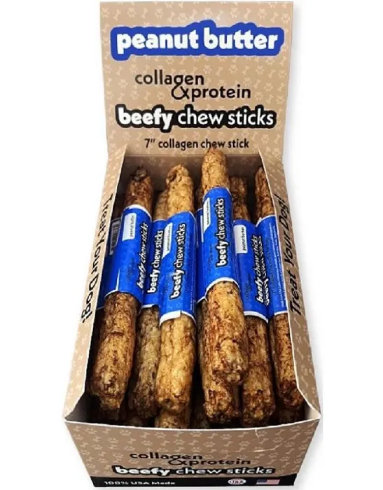 Peanut Butter Beefy Chew Stick 7"