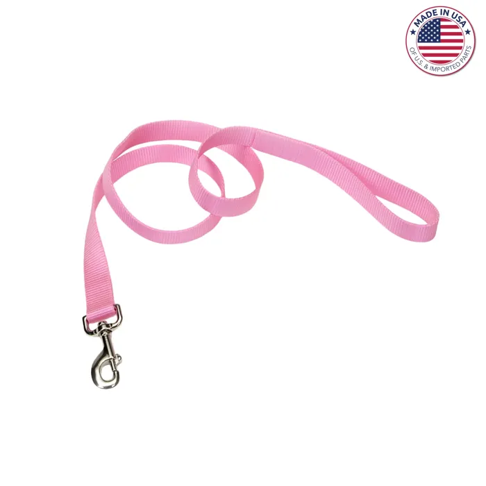 Single Ply Dog Leash - Pink Bright 5/8" X 4'