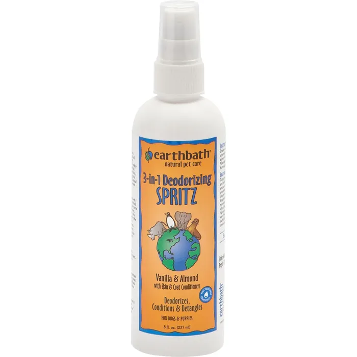Earthbath Dog 3 In 1 Deodorizing Spritz Vanilla & Almond 8 Oz