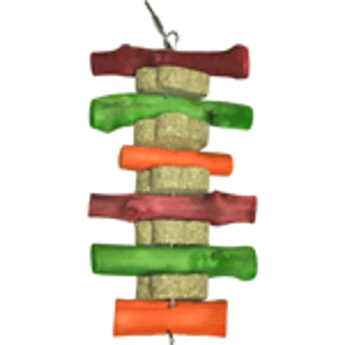 Nibbles Timothy Hay Stack Chews W/ Wood Sticks Small