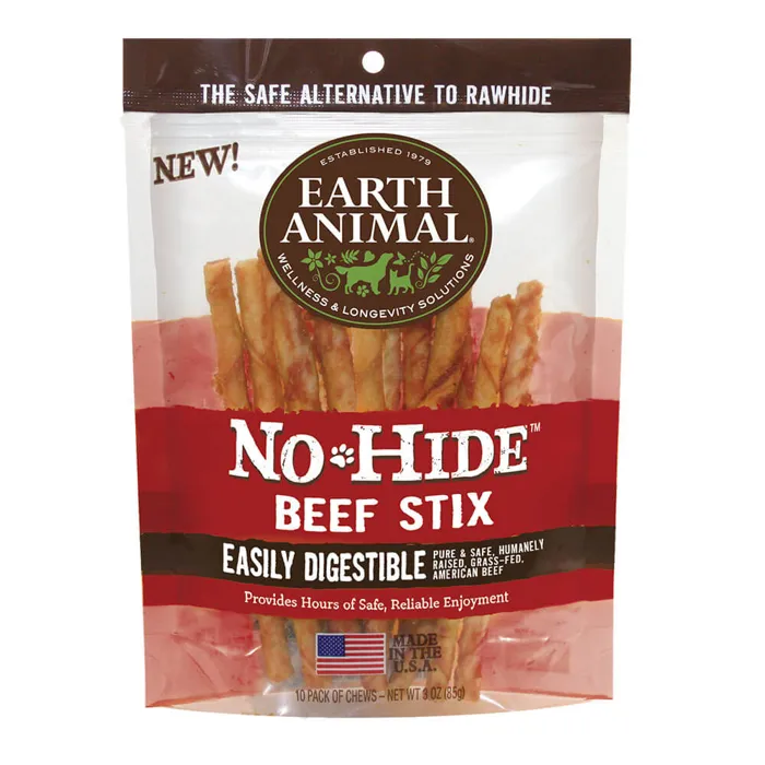 No-hide Easily Digestible Rawhide Alternative Beef Flavor Dog Chews Small - 10-pack