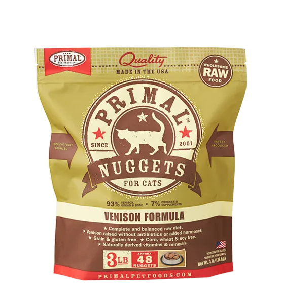 Primal Cat Raw Frozen Venison Nuggets 3-lb