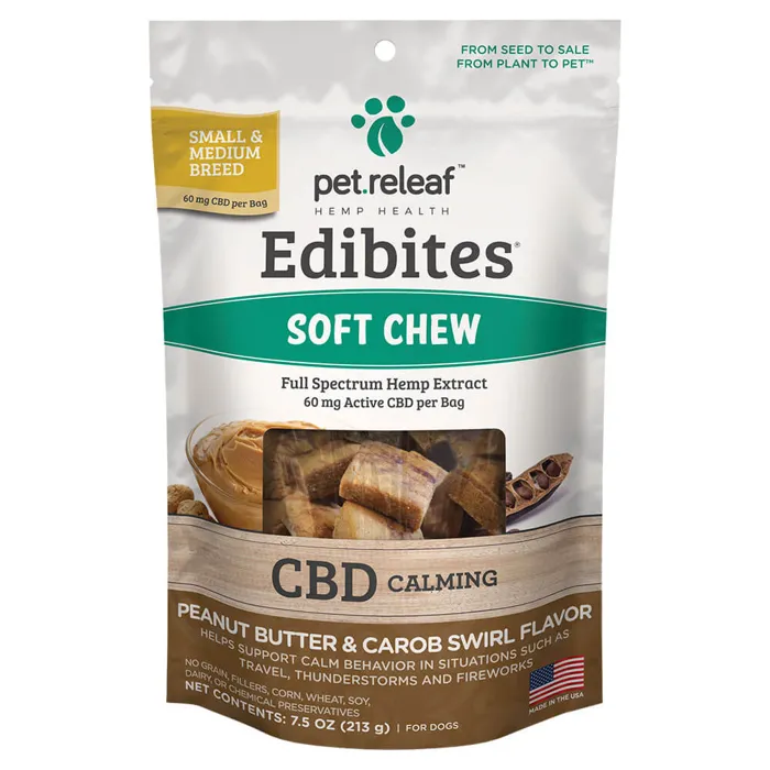 Pet Releaf Dog Daily Releaf Stress Soft Chew Peanut Butter & Carob Small 7.5-oz