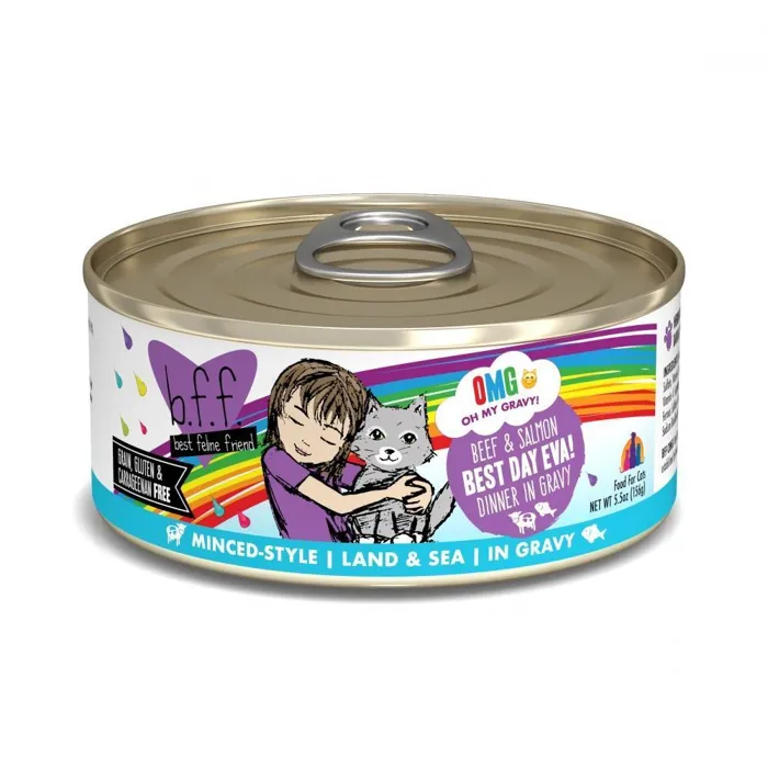 Bff Oh My Gravy Best Day Eva Grain Free Beef & Salmon In Gravy Canned Cat Food 5.5-oz