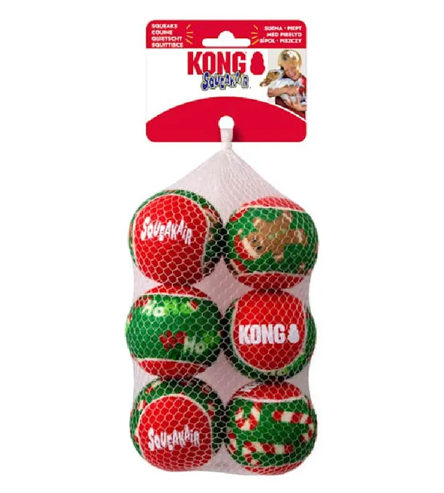 Kng Squeakair Balls 6pk Md Hol