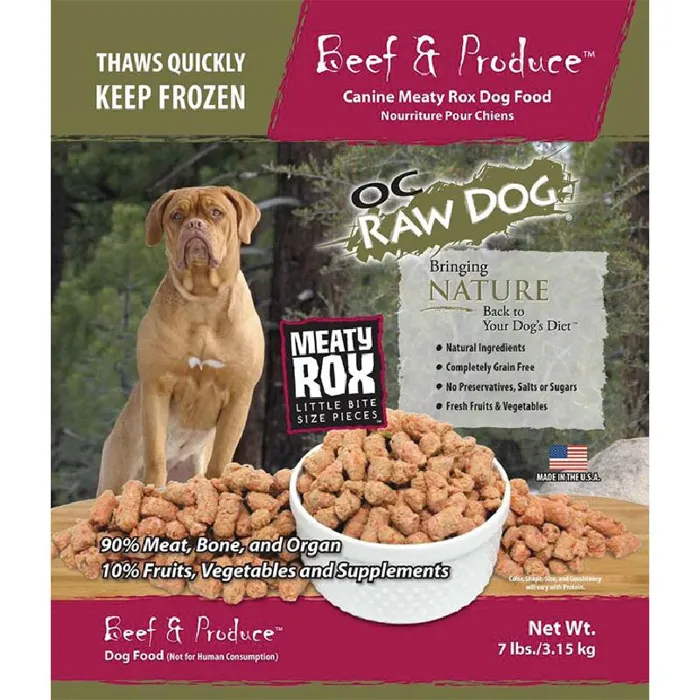 OC Raw Dog Frozen Beef & Produce Rox 7LB