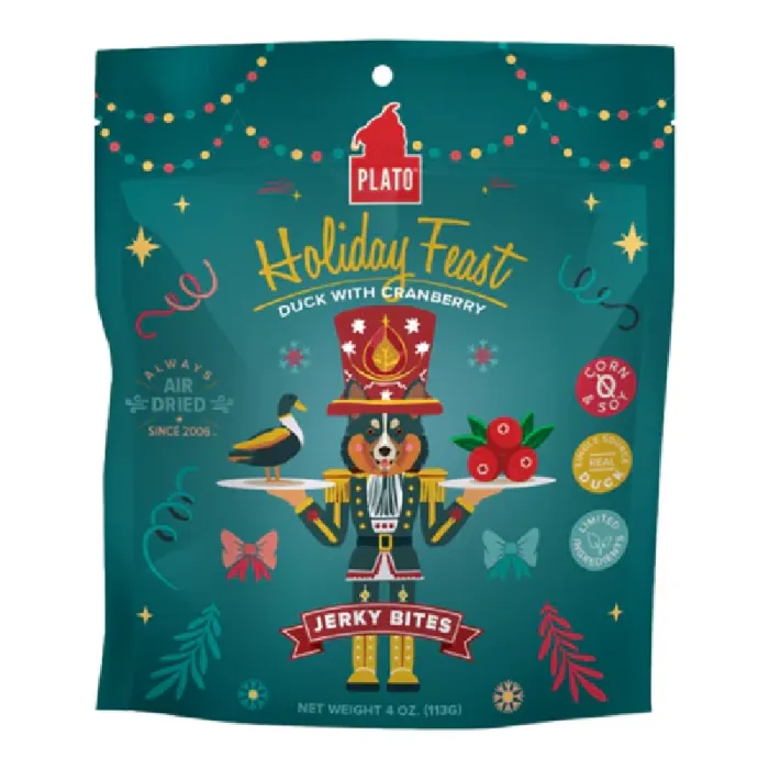 Plato Dog Holiday Feast Duck Cranberry Jerky 4oz