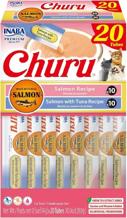 Inaba Churu Purees Salmon Tuna Variety Box 20ct