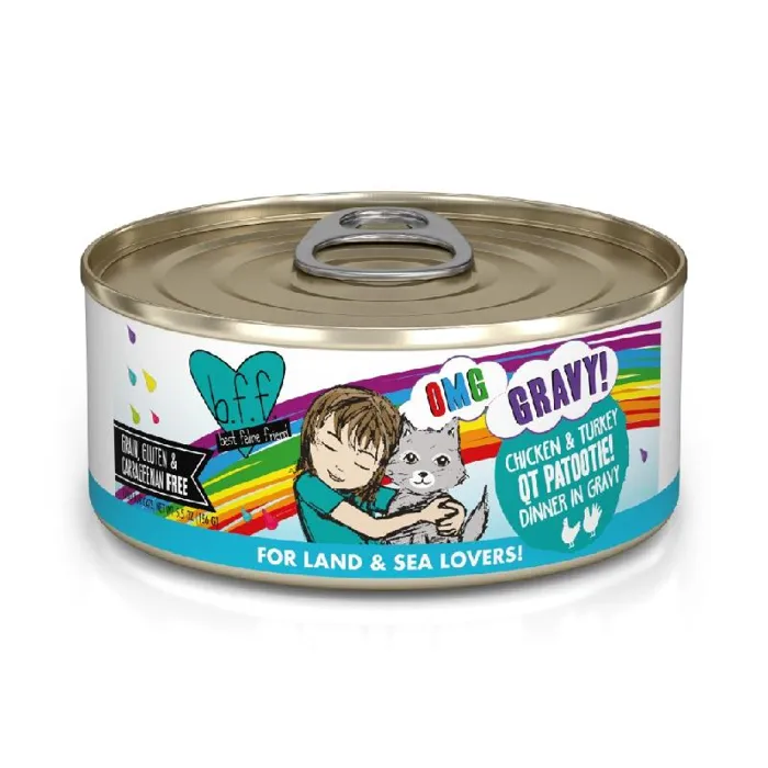 Weruva Cat Bff Omg! Grain Free Chicken & Turkey Qt Patootie Minced Can 5.5 Oz